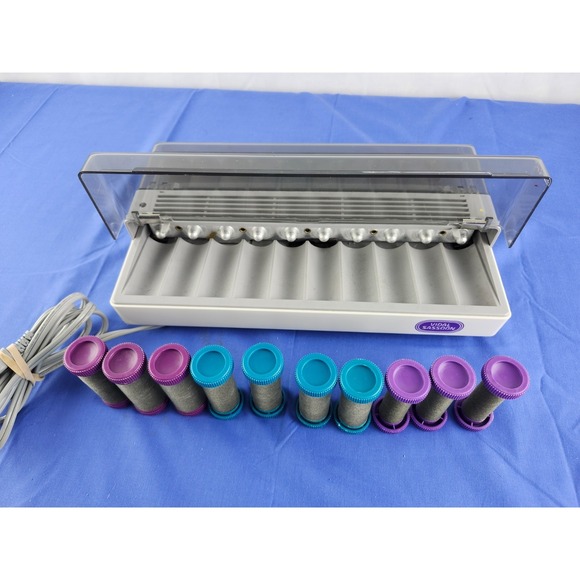 Vidal Sassoon Slimline Hairsetter Hot Curlers 20 Flocked Rollers w Clips VS-370 - Picture 5 of 9